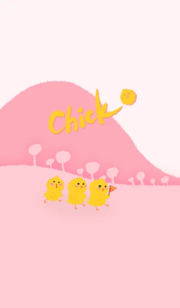 [LINE着せ替え] Little yellow chicken J-pinkの画像1