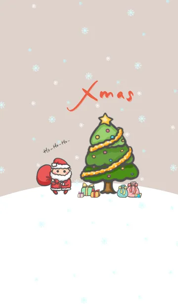 [LINE着せ替え] Happy Christmas Day J-GreyRedOrange. Redの画像1