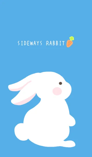 [LINE着せ替え] よこむきウサギの着せかえ/ブルーの画像1