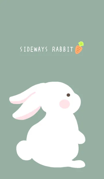 [LINE着せ替え] よこむきウサギの着せかえ/くすみグリーンの画像1