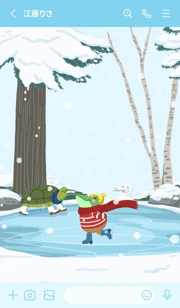 [LINE着せ替え] Guaguaかえるの冬休みの画像2