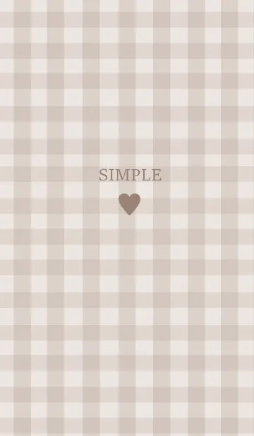 [LINE着せ替え] 大人のシンプルハート -brown check-の画像1