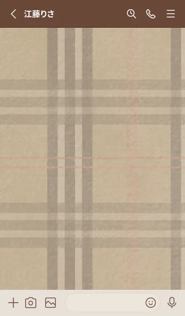 [LINE着せ替え] チェック柄 St 02 - ベージュ02の画像2