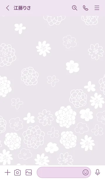 [LINE着せ替え] 大人シンプル白いお花23の画像2
