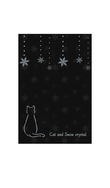 [LINE着せ替え] 猫と雪の結晶 -ブラックブルー-の画像1