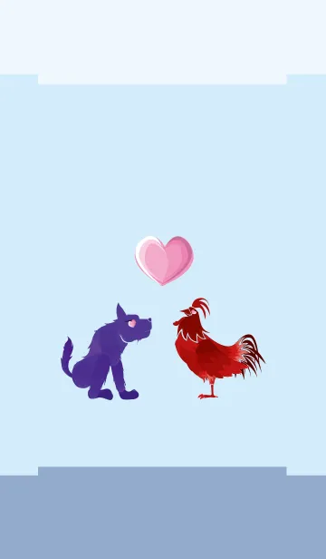 ekst Blue（犬）Love Red（チキン）の着せ替えメイン画像