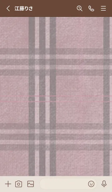 [LINE着せ替え] チェック柄 St 02 - ロージーブラウン 01の画像2