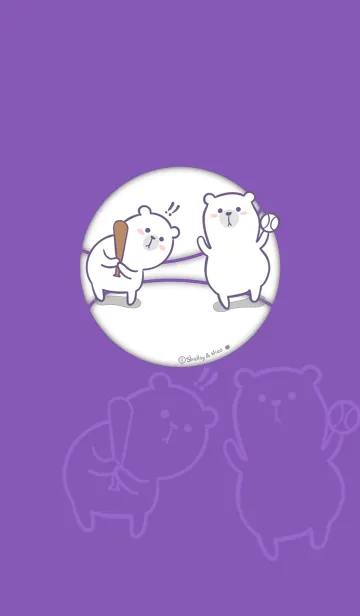 [LINE着せ替え] Here Comes Bears J-purple.whiteの画像1