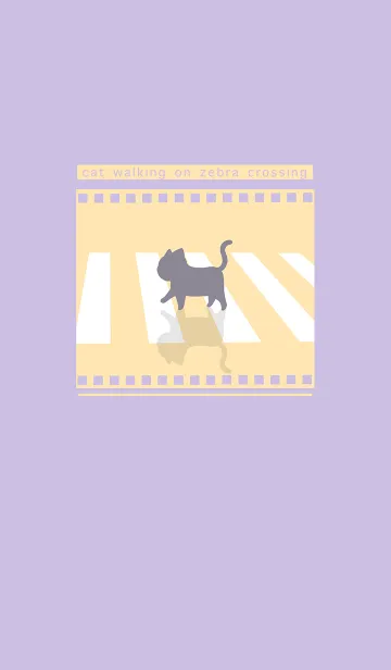 [LINE着せ替え] cat zebra crossing J-Orange.GrayPurpleの画像1