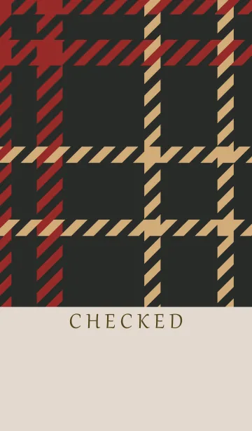 [LINE着せ替え] CHECKED-RED BROWNの画像1