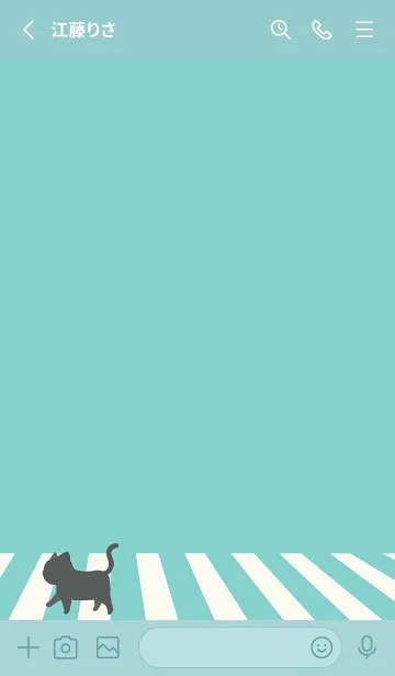 [LINE着せ替え] cat zebra crossing J-iceGreen.grayIndigoの画像2