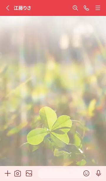[LINE着せ替え] 四つ葉のクローバーと虹のシャワー #11の画像2