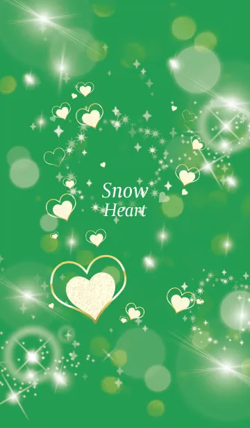 [LINE着せ替え] 緑 : 恋愛運上昇！ Snow heartの画像1