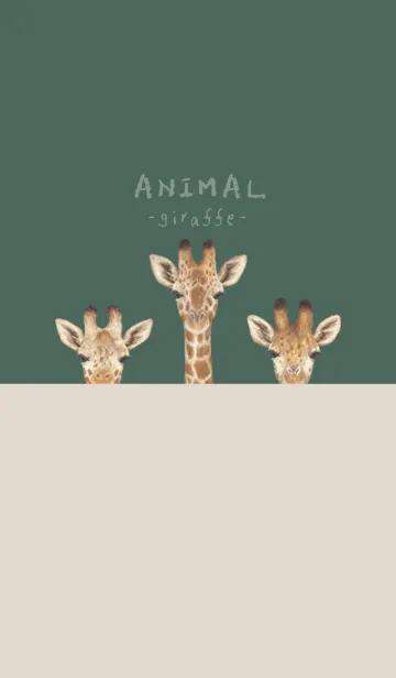 [LINE着せ替え] ANIMAL - キリン - ダスティダークグリーンの画像1