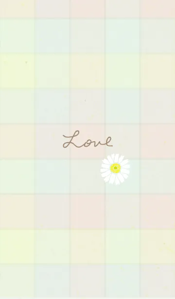 [LINE着せ替え] チェック柄 ガーベラ2の画像1