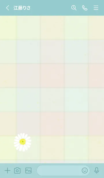 [LINE着せ替え] チェック柄 ガーベラ2の画像2