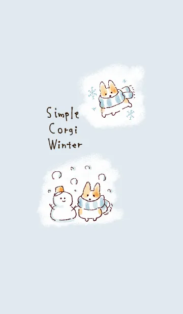 [LINE着せ替え] シンプル コーギー 冬の画像1