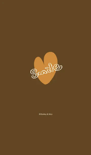 [LINE着せ替え] Smile Love J-Coffee Brownの画像1