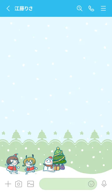[LINE着せ替え] Christmas carnival-light blue green(bl4)の画像2