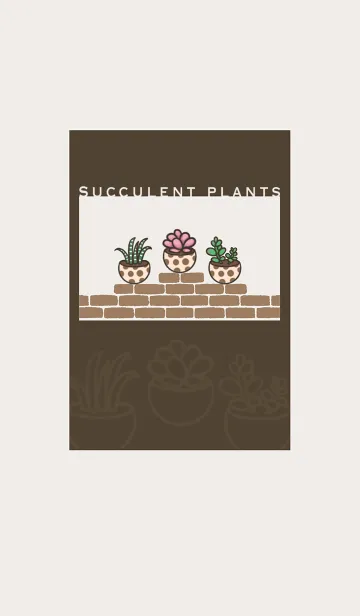 [LINE着せ替え] Succulents J-Dark Brown. Light Grayの画像1