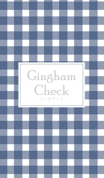 [LINE着せ替え] Gingham Check Navy-SIMPLE 21の画像1