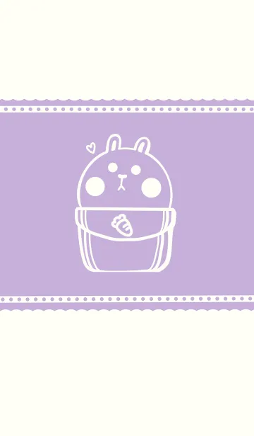 [LINE着せ替え] Pocket Cute Rabbit J-White Purple (Ye3)の画像1