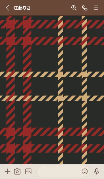 [LINE着せ替え] CHECKED-RED BROWN 3の画像2
