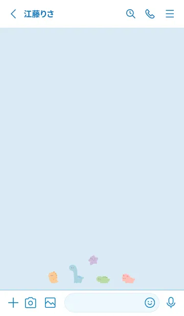 [LINE着せ替え] ゆる恐竜 / アクアブルーの画像2