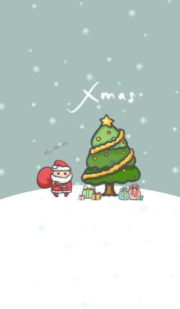 [LINE着せ替え] Happy Christmas J-Grey Greenの画像1