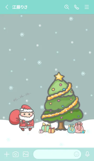 [LINE着せ替え] Happy Christmas J-Grey Greenの画像2