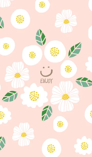 [LINE着せ替え] 白い3種の花10の画像1