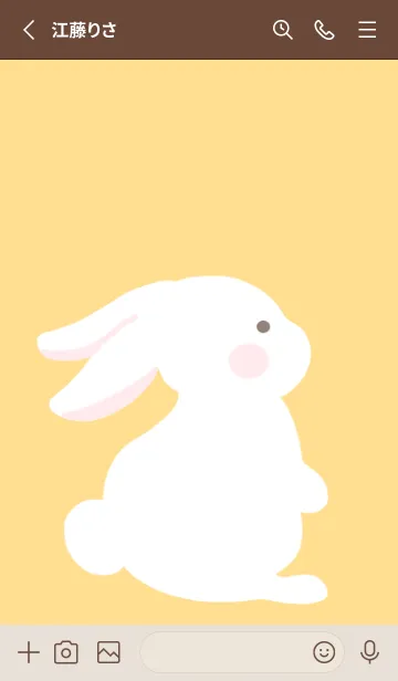 [LINE着せ替え] よこむきウサギの着せかえ/オレンジの画像2