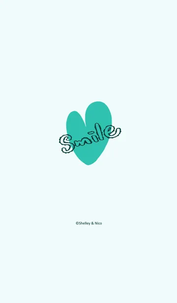 [LINE着せ替え] Smile Love J-Mint Green. Deep Indigoの画像1