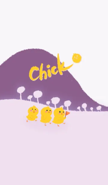 [LINE着せ替え] Little yellow chicken J-gray purpleの画像1