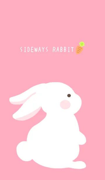 [LINE着せ替え] よこむきウサギの着せかえ/ピンクの画像1