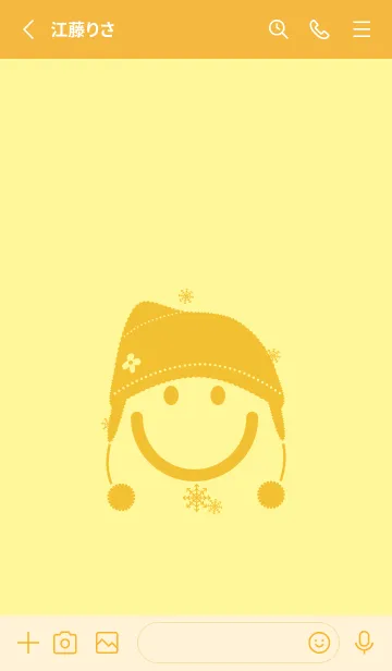 [LINE着せ替え] スマイル＆ニット帽 ライムライトの画像2