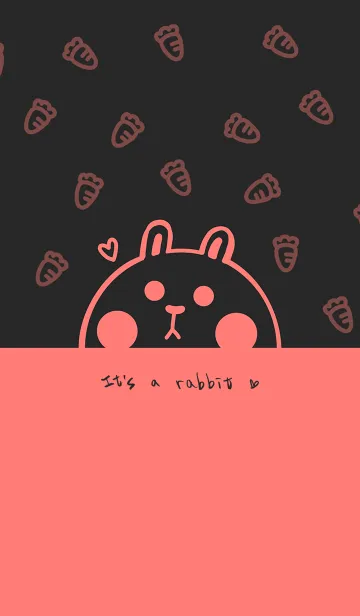 [LINE着せ替え] Bunny and Carrot J-Dark Gray (Red03)の画像1