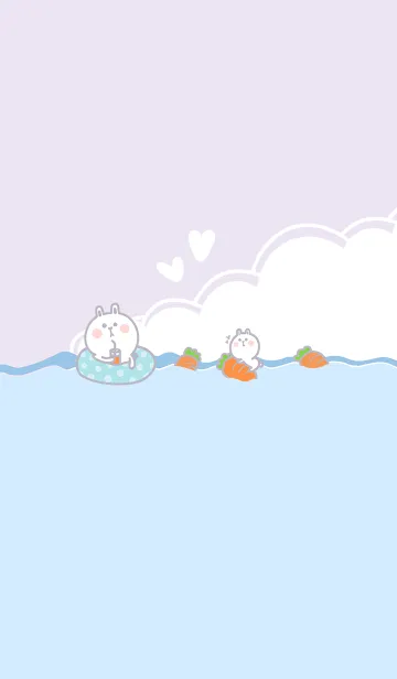 [LINE着せ替え] Cute Rabbit Swimming Fun J-Ziqing (Ye5)の画像1