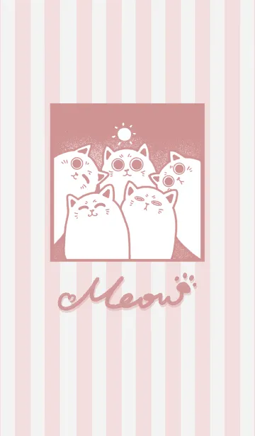 [LINE着せ替え] Meow J-red bean color. light grayの画像1