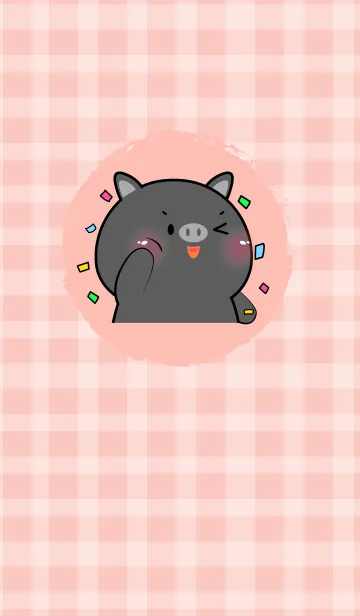 [LINE着せ替え] Simple Cute Cute Black Pig (JP)の画像1