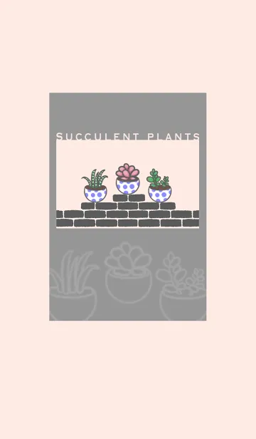 [LINE着せ替え] Succulents J-Grey (Pi2)の画像1