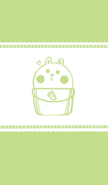 [LINE着せ替え] Pocket cute rabbit J-apple greenの画像1