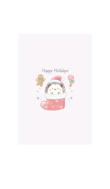 [LINE着せ替え] ハリネズミとクリスマス 2 -パープル-の画像1