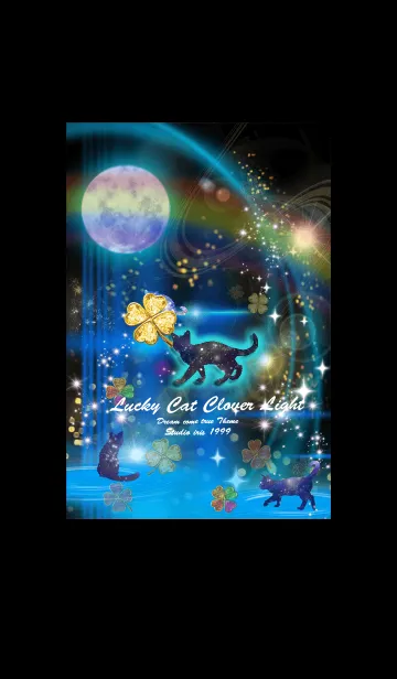 [LINE着せ替え] 運気を上げる猫と月の画像1