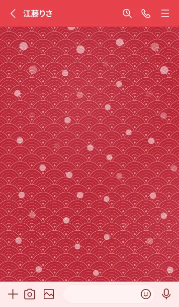 [LINE着せ替え] 和音 青海波、雪とフェルマータ 朱の画像2