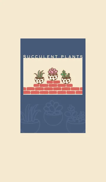 [LINE着せ替え] Succulents J-gray blue (Be5)の画像1