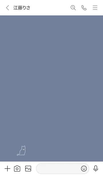 [LINE着せ替え] ねこシルエット。グレーブルーの画像2