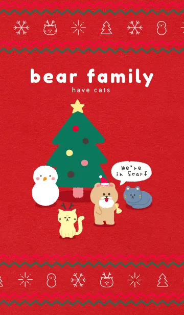 [LINE着せ替え] Bear Family Have Cats: We're in Scarfの画像1