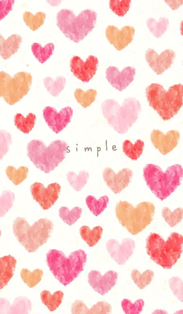 [LINE着せ替え] 水彩 ハート ランダム19の画像1