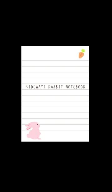 [LINE着せ替え] よこむきウサギのノート/ブラックの画像1